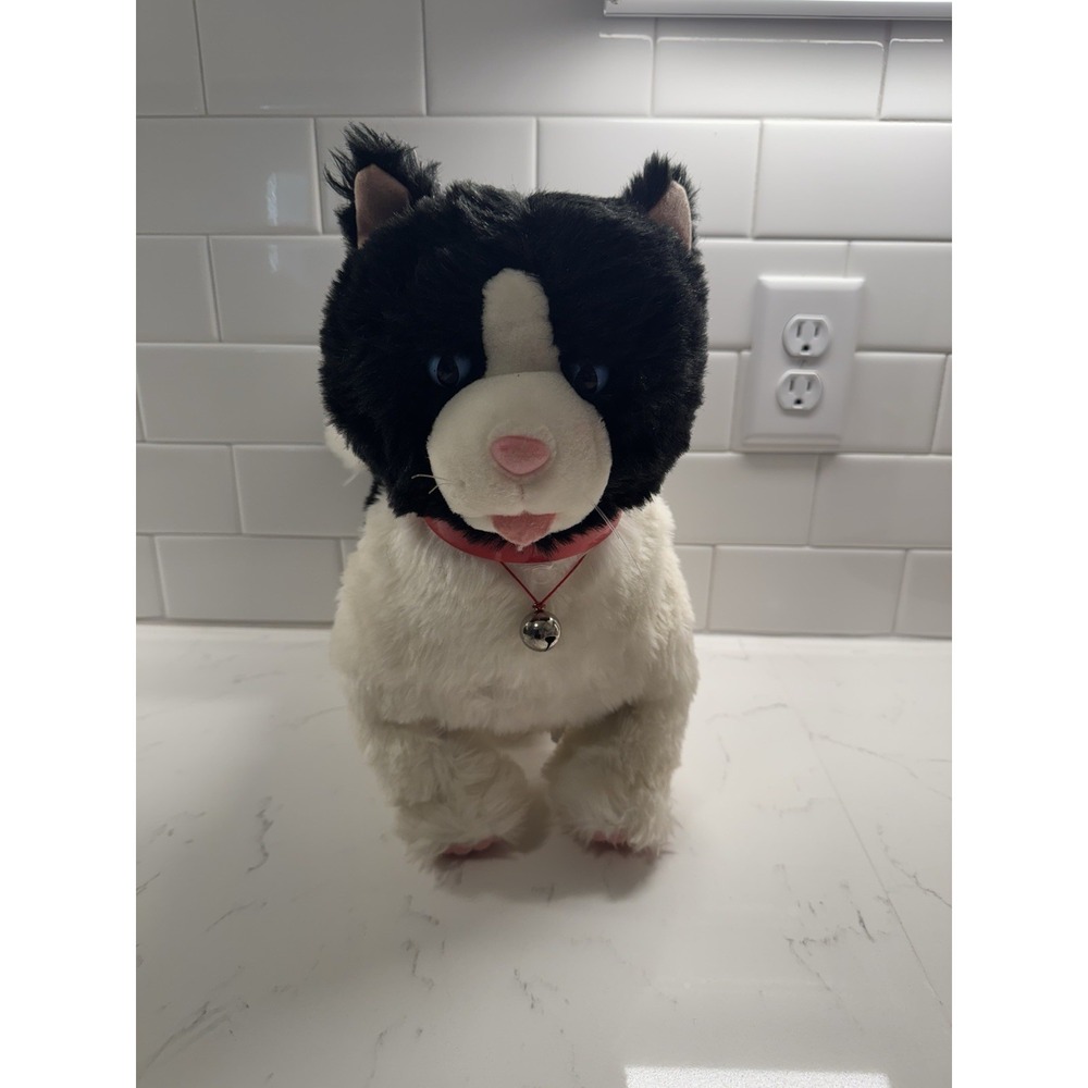 Vintage 2001 MGA Plush Battery Operated Interactive Black‎ & White Cat